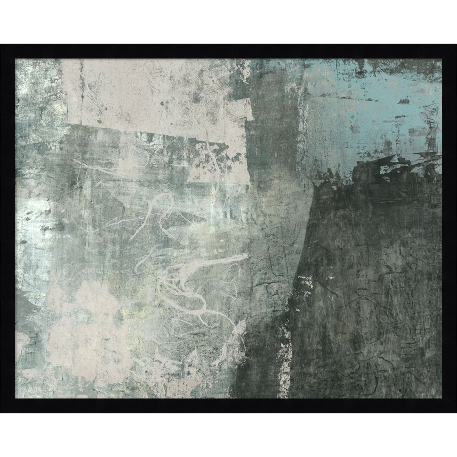 Fresno "Black and Grey and Blue I" Print, Black, 21" H x 25" W