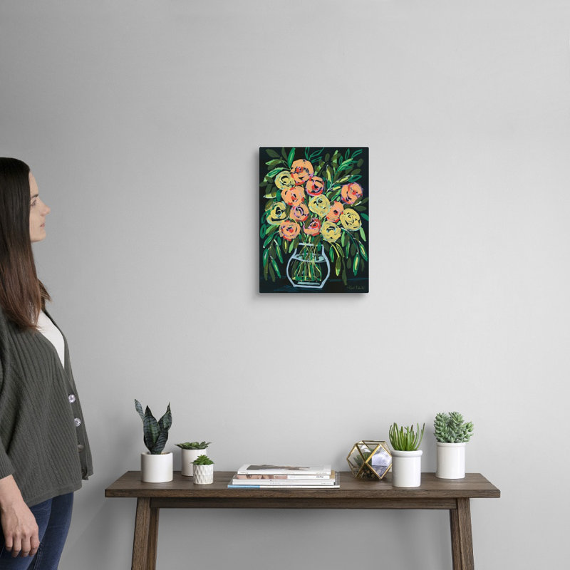 Reproduction d’art sur toile, "Blooming the Night" par Kait Roberts, H 16 po x l 12 po x P 1,25 po, Toile tendue