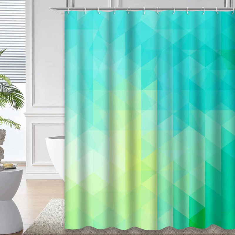 Rideau de douche abstrait géométrique à triangles abstraits avec 12 crochets, L 72 po x l 84 po