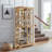 Curio Display Cabinet,Antique Display Cabinet with Glass Doors Adjustable Shelves for Collectibles Four Door Design Vintage Showcase for Home or Office Antique Display Case E26 Bulb Included OAK-1123341559