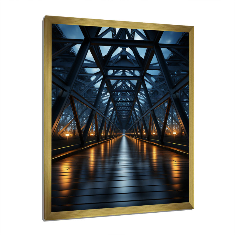 Pont suspendu Letrisha, H 40 po x l 30 po x P 1,5 po, Encadrement doré