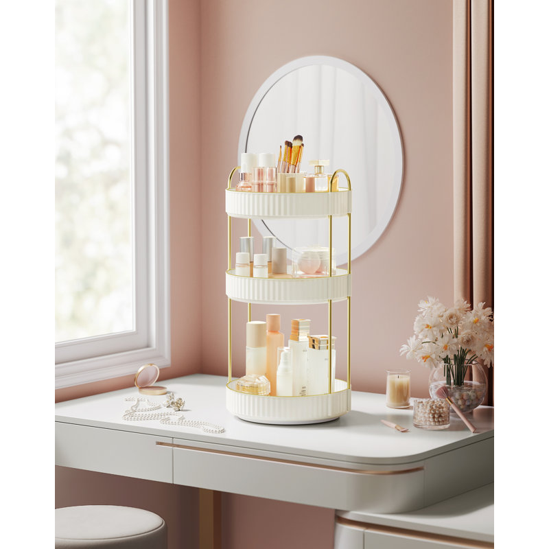 23x23x47.5cm Plastic Makeup Organiser, Natural