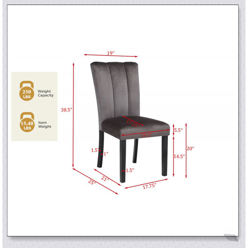 Chaises de salle à manger en velours cèdre brun (ensemble de 2) pour des sièges luxueux et confortables, parfaits pour les salles à manger élégantes.