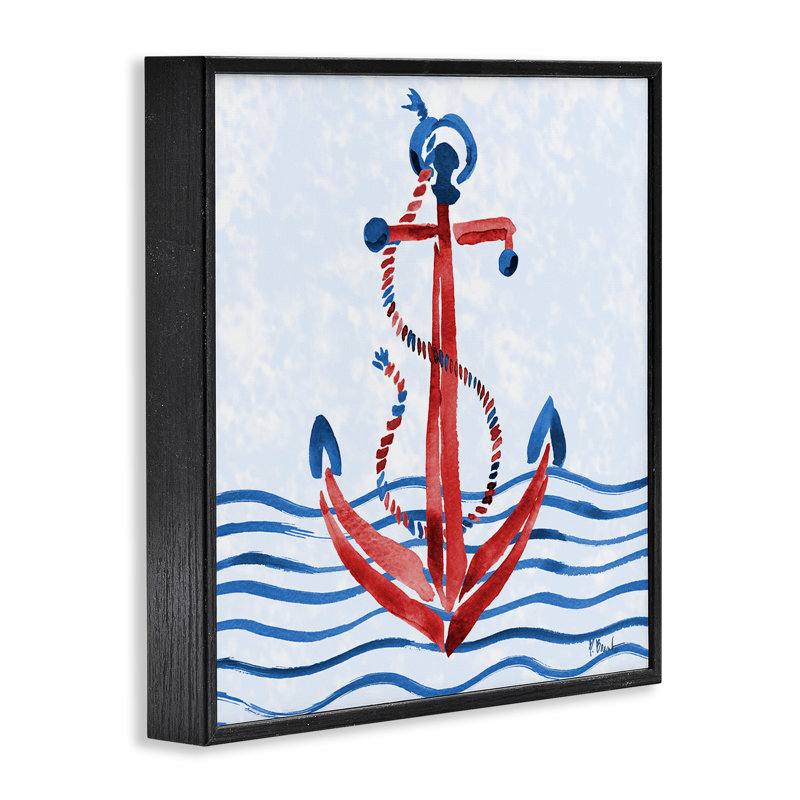 «Brushstroke Anchor», peinture giclée encadrée, conception par Paul Brent, Giclée encadrée noir minuit, H 24 po x l 24 po