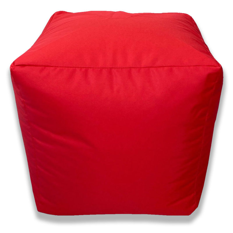 40cm Wide Square Pouffe Ottoman, Red