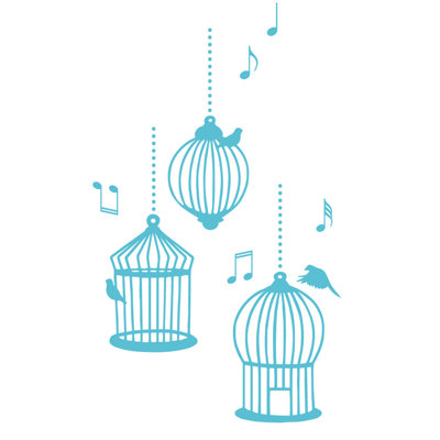 Décalcomanie murale cages d’oiseaux de chanson