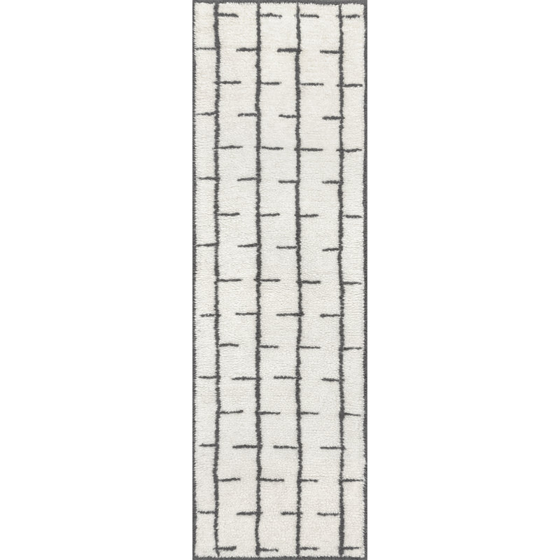 Tapis ivoire fait à la main lavable à la machine, Tapis de couloir 2 pi x 8 pi
