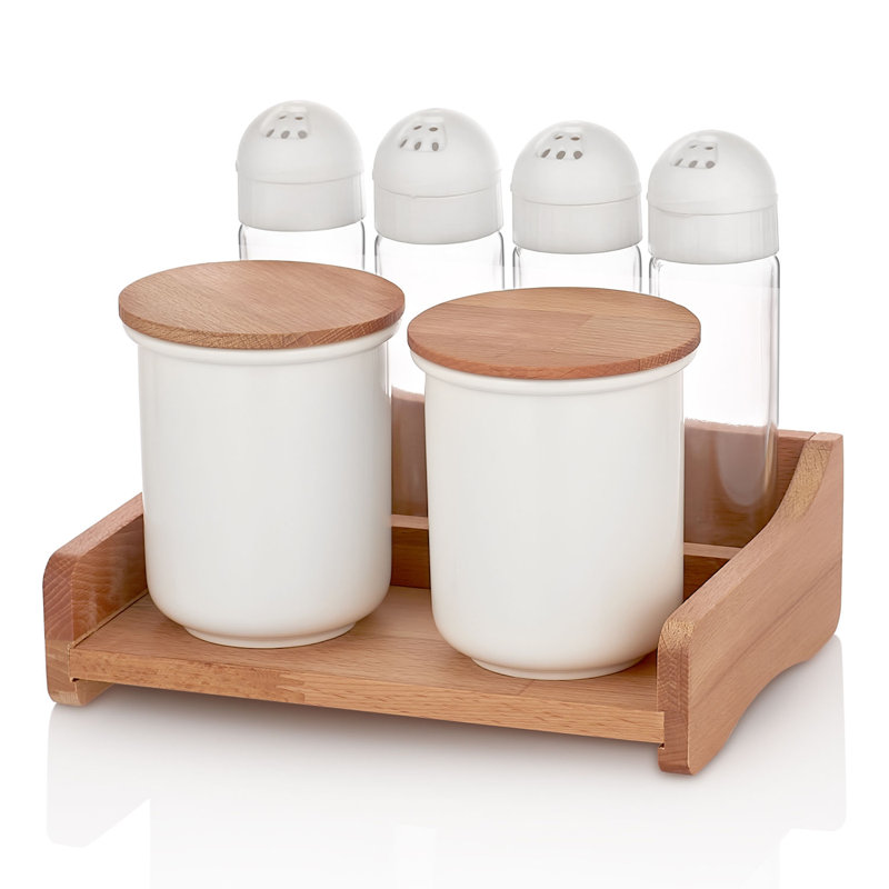 Freestanding Spice Jar & Rack Set