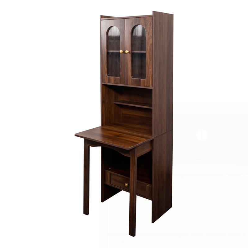 Armoire de bureau avec tablette et tiroir, Noyer