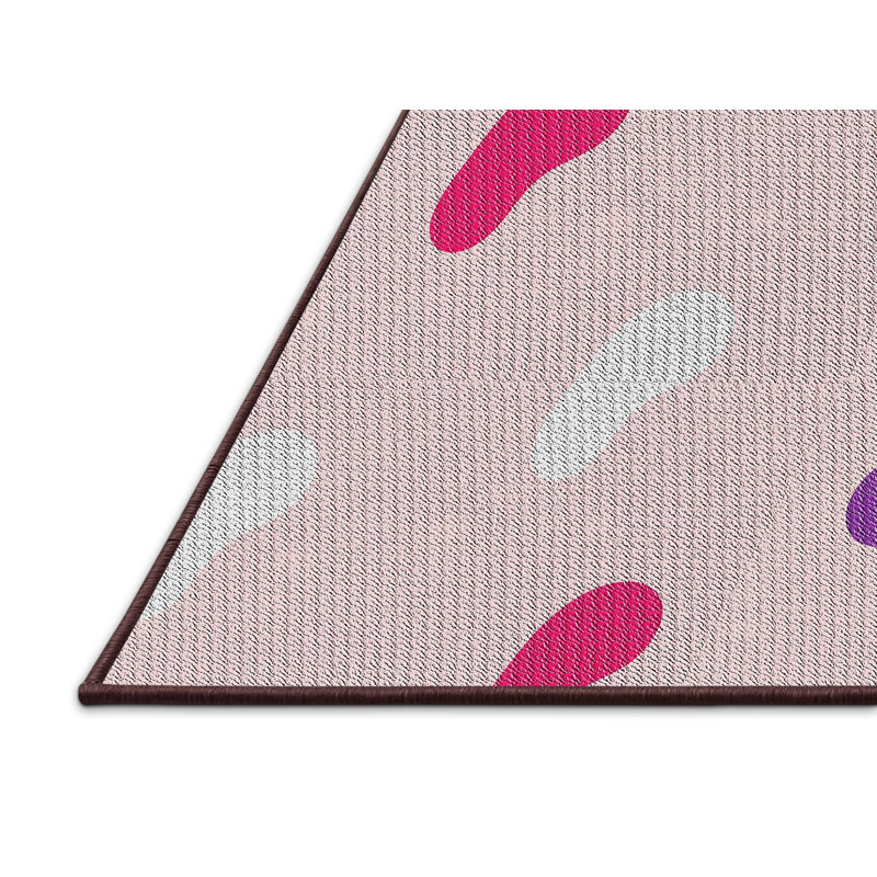 Tapis rose tissé à la machine, Rectangle 3 pi x 5 pi