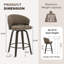 Tabouret de bar pivotant rembourré de 66 cm (26 po) avec cadre en bois-415481677-417237449
