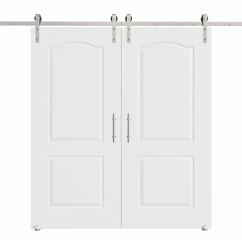 Porte de grange coulissante en bois 80 po H 2Lite, 72 po x 80 po