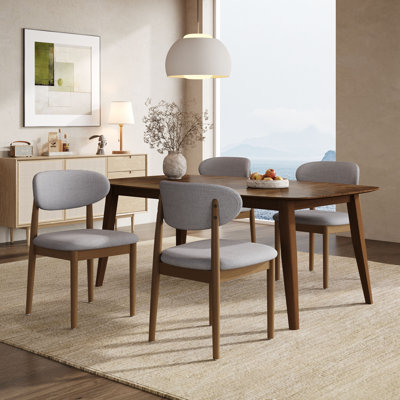 Nero Modern Solid Wood Side Chairs With Curved Backrest And Upholstered Seat by NFusion