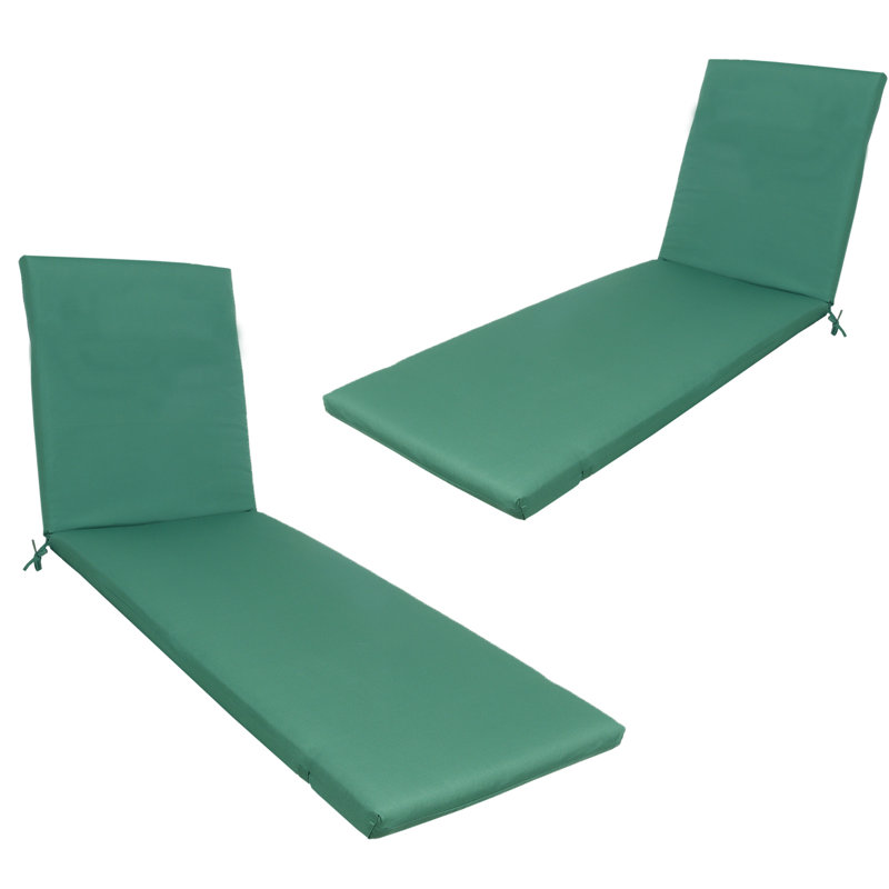 Ensemble de 2 coussins de chaise longue d'extérieur, Vert, L 22,05 po x P 42,9 po