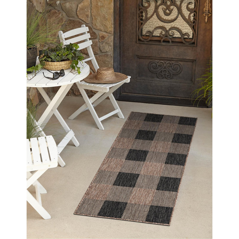 Tapis intérieur / extérieur Borrego , Tapis de couloir 2 pi x 8 pi
