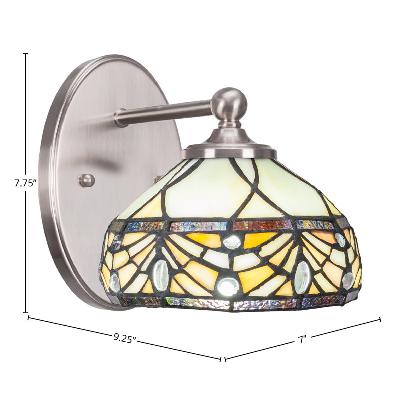 Carisa Wall Sconce Shown With 7" Royal Merlot Art Glass, Brushed Nickel