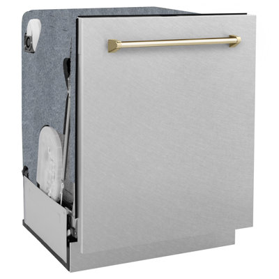 ZLINE Autograph Edition 24" Touch Control Tall Tub Dishwasher in Fingerprint Resistant Stainless Steel