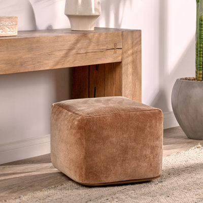 Heirloom Velvet Upholstered Floor Cushion Pouf