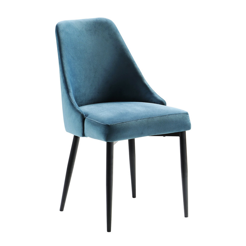 Chaise d'appoint en velours Causby, Bleu