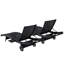 Ensemble de chaises longues 80 "en osier 2 pièces - Chaises d'extérieur inclinables avec roulettes et table d'appoint coulissante-1522095158