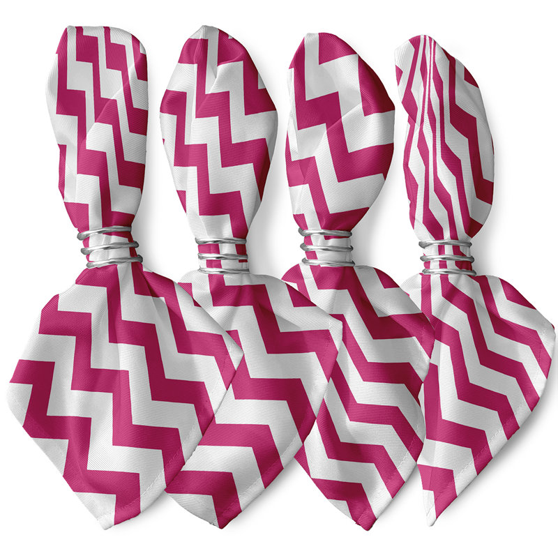 Largel Polyester Chevron Square Napkin, Pink