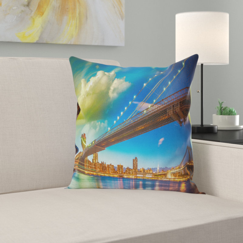 Photo Pont De Brooklyn Avec Oreiller De Nuage Cityscape