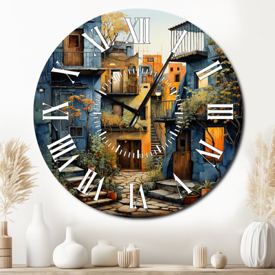 Mexican Art Landscape Oaxacan Odyssey I - Mexican Art White Face Wall Clock
