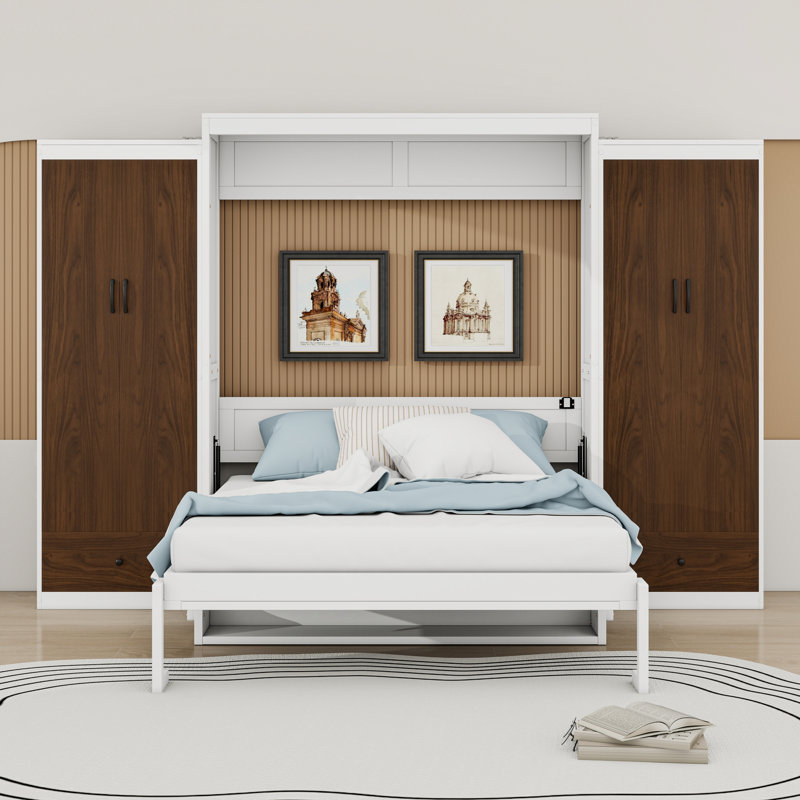 Lit escamotable avec placard, tiroirs et table Murphy, Grand