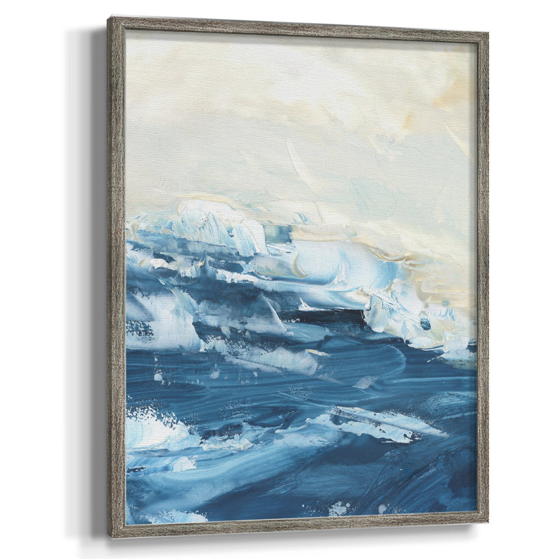 Vague après vague I, reproduction encadrée - bois massif, H 11 po x l 9 po
