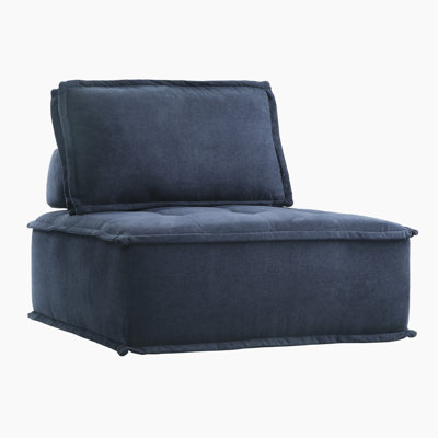 Chaise modulaire moderne et contemporaine de 42 po avec revêtement en tissu texturé Aleron
