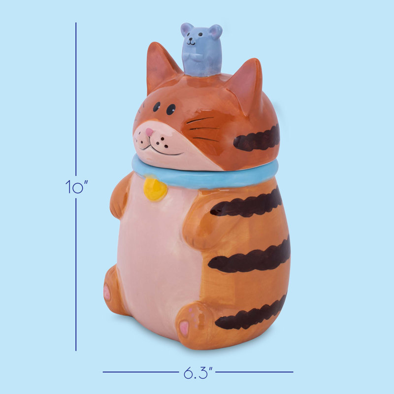 Cookie Jar Cat/Mouse Heavy Dolomite