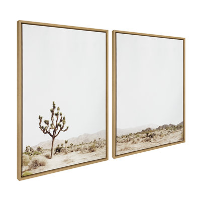 «Lone Joshua Tree gauche et droite» par Amy Peterson, ensemble d'art mural sur toile encadrée