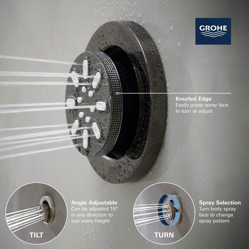Grohe Rainshower Aqua Body Spray Round, Hard Graphite