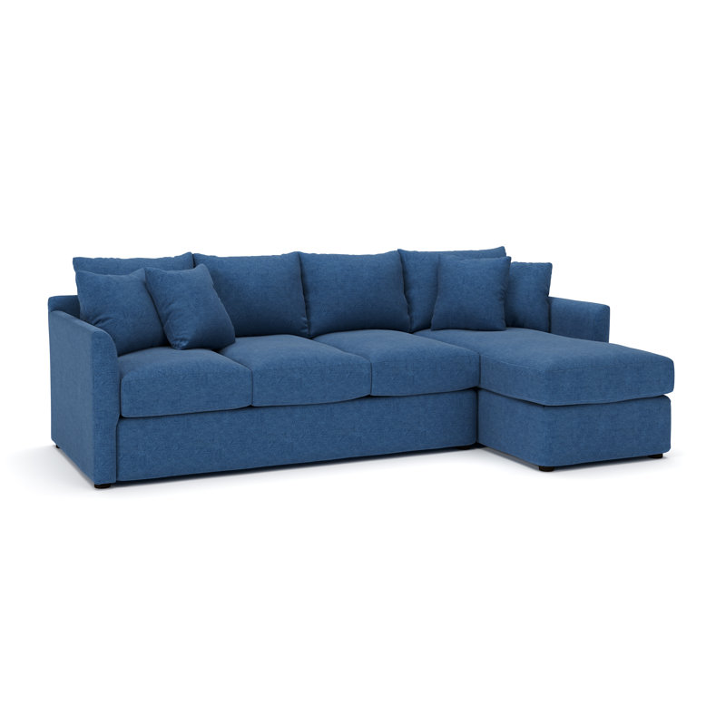 Cecelia Upholstered Sectional, Right Hand Facing, Classic Indigo Denim