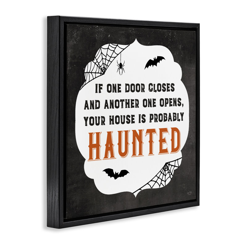Cadre flottant One Door Closets Haunted House, design par Lux + Me Designs, H 25 po x l 25 po, Cadre flottant noir de jais