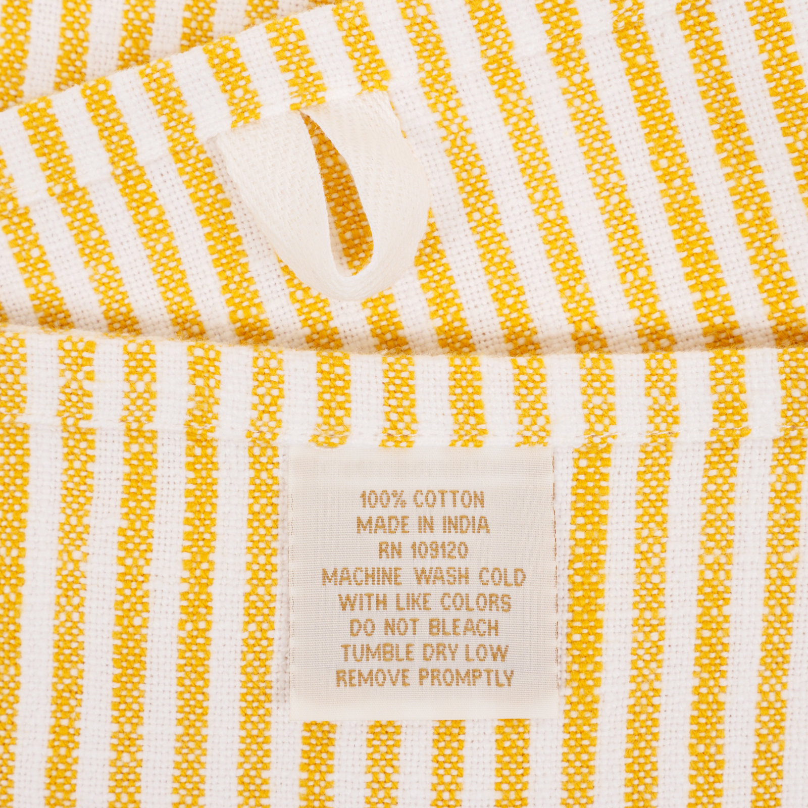 Coverty Cotton Stripe Kitchen Towel Linen Set, Ochre