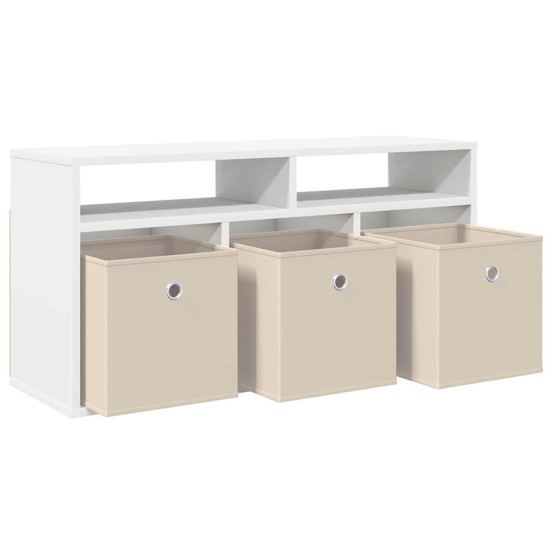 TV Stand, 16.93'' H x 34.25'' W x 10.83'' D, White
