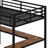 Metal Loft Bed With L-Shaped Desk And USB, Wardrobe And  Shelf, High Loft Bed With LED For Kids Teens Adults-752909193