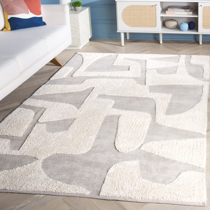 Tapis gris / ivoire Casablanca 790, Rectangle de 5 pi x 8 pi