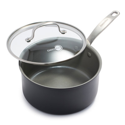 GreenPan Chatham Ceramic Non-stick Covered Saucepan, 3 Quart, Grey