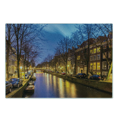 East Urban Home Glass Amsterdam Cutting Board