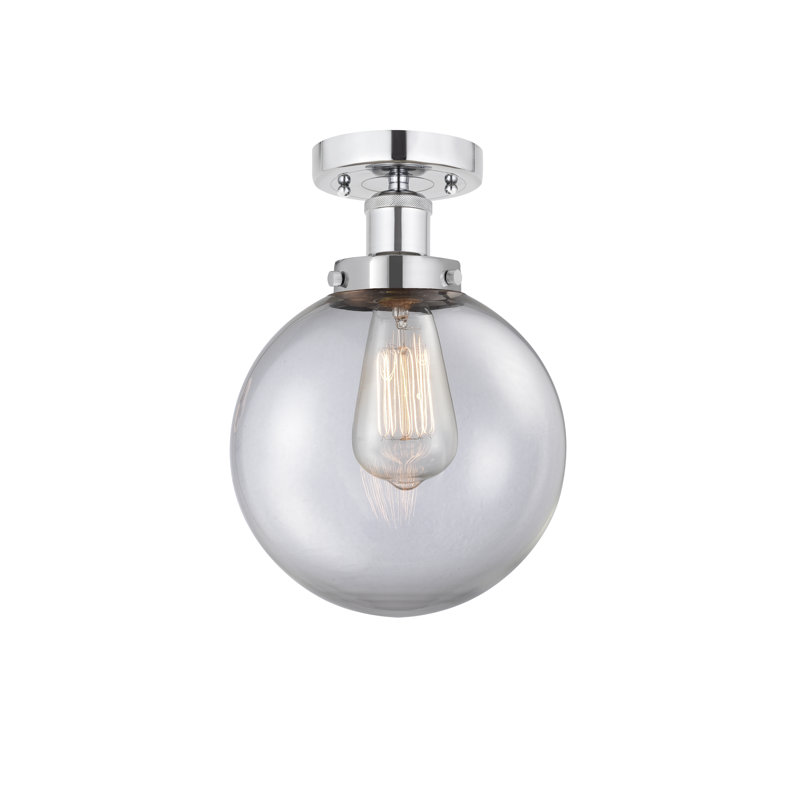 Alphonsa Glass Semi Flush Mount, Clear, Polished Chrome