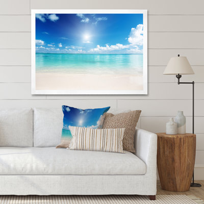 Sable et bleu de la mer des Caraïbes - Photographie sur toile