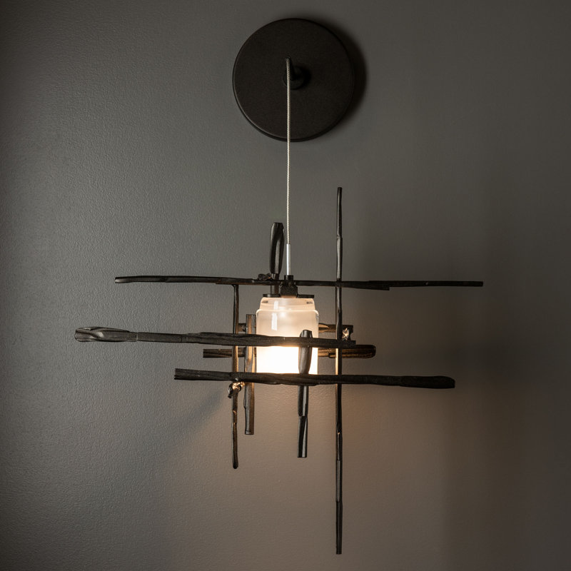 Tura Metal Armed Sconce, Oil Rubbed Bronze, Seeded Clear