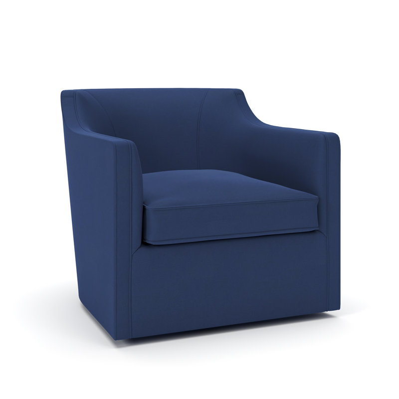 Fauteuil pivotant rembourré Marietta, Toile bleu marine Sunbrella®