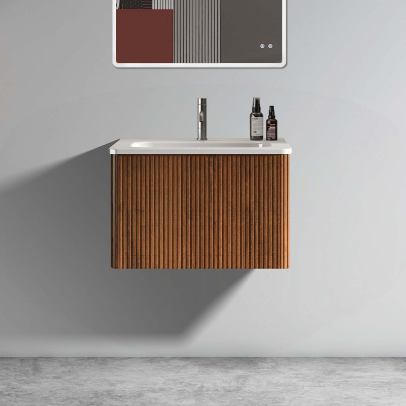 Meuble-lavabo moderne avec des caractéristiques avancées pour des espaces élégants, Noyer