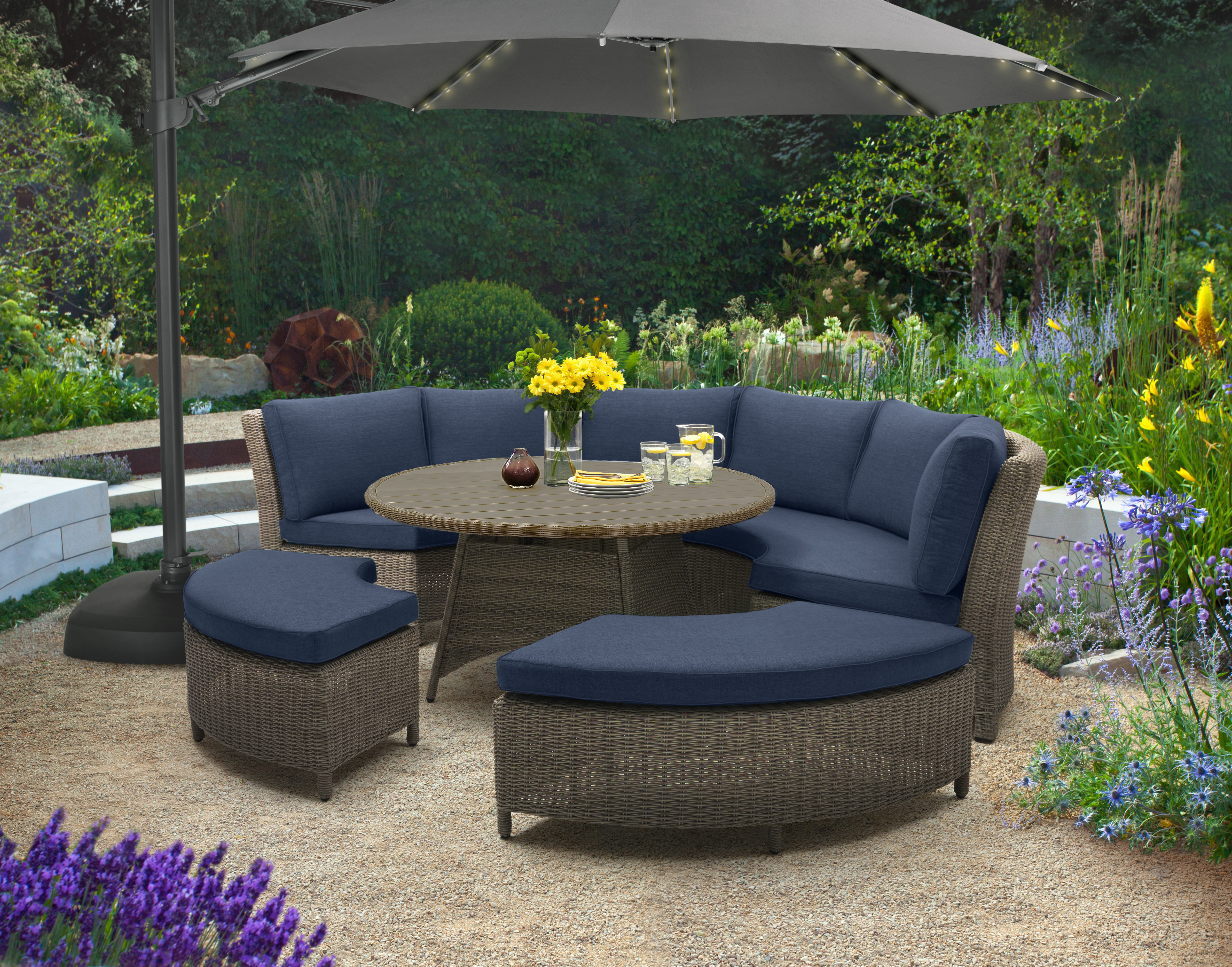 kettler loft patio umbrella 9 Foot Auto-Tilt Market – USA Stay comfortably shaded with the 9 Auto Commercial Tan 15' Triple Head