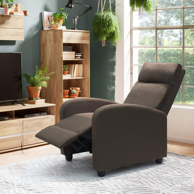Anikha Upholstered Recliner, Brown Cotton Blend