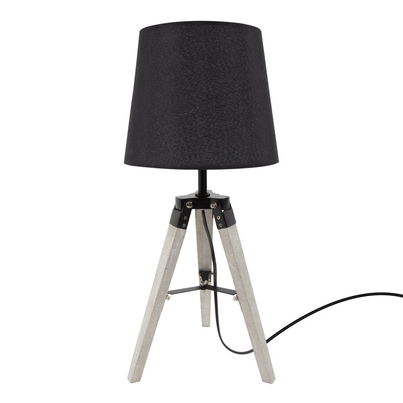 Wood Tripod Lamp, Black