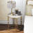 Mantu Faux Marble and Iron Round End Table with Scalloped Edges